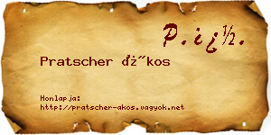 Pratscher Ákos névjegykártya